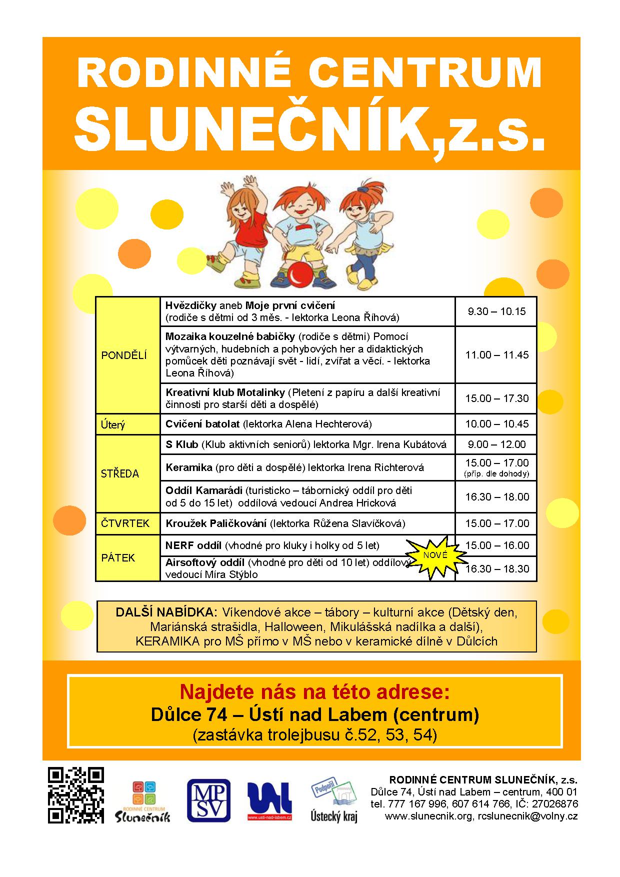 kroužky pro děti - podzim 2018