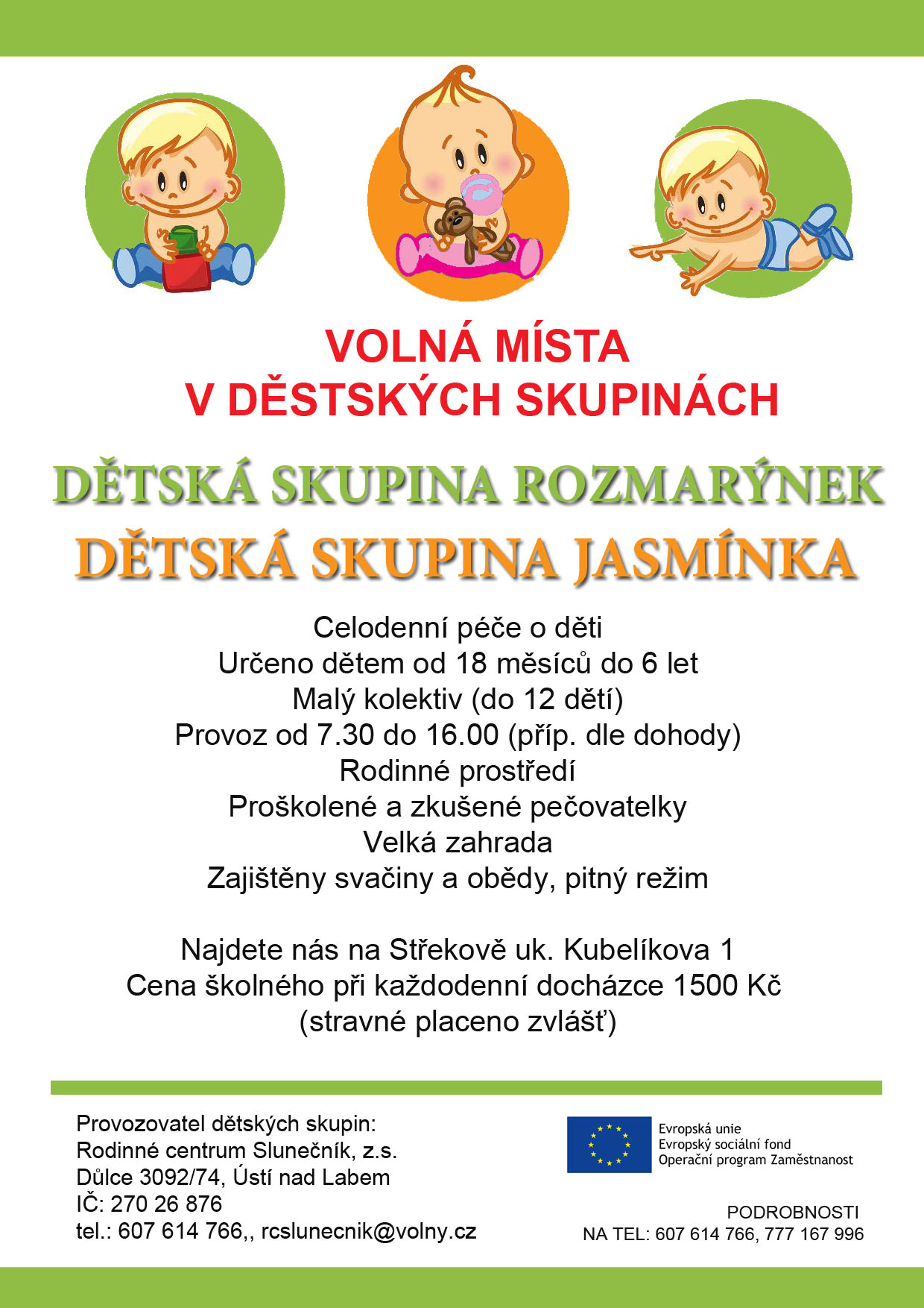 volná místa v DS